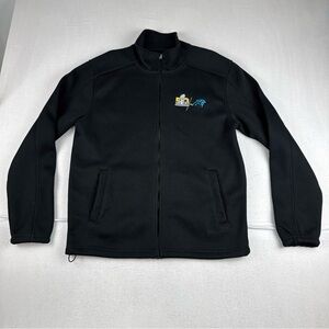 Carolina Panthers Super Bowl 50 Mens Waffle Knit Full Zip Jacket Black Large